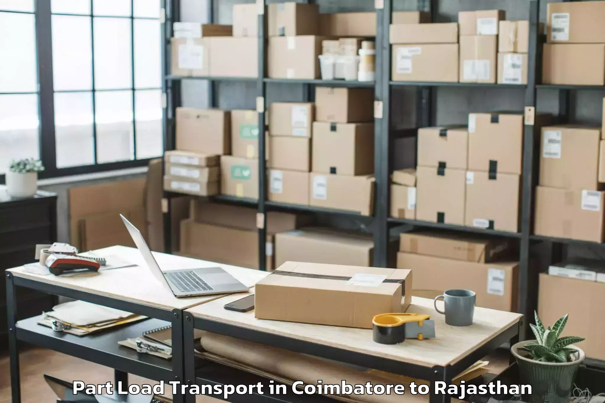 Book Coimbatore to Sangod Part Load Transport Online